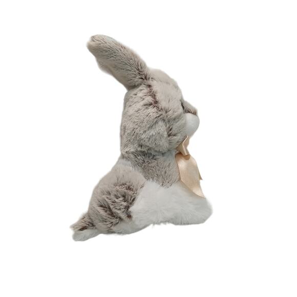 Vintage Plush Bunny Rabbit Toy Brown Iridescent Ears Stuffed Animal Hong Kong - Picture 3 of 11